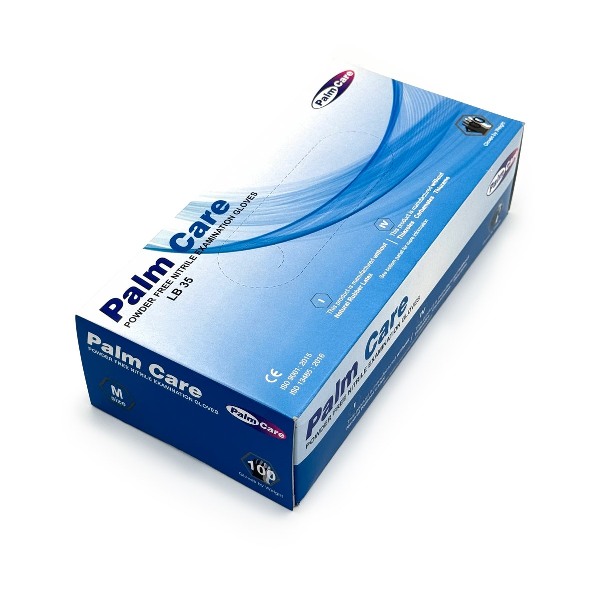 Nitrile  BLUE   Powder Free Examination Gloves  Disposables PALM CARE (100 Pcs/BOX) -MEDIUM
