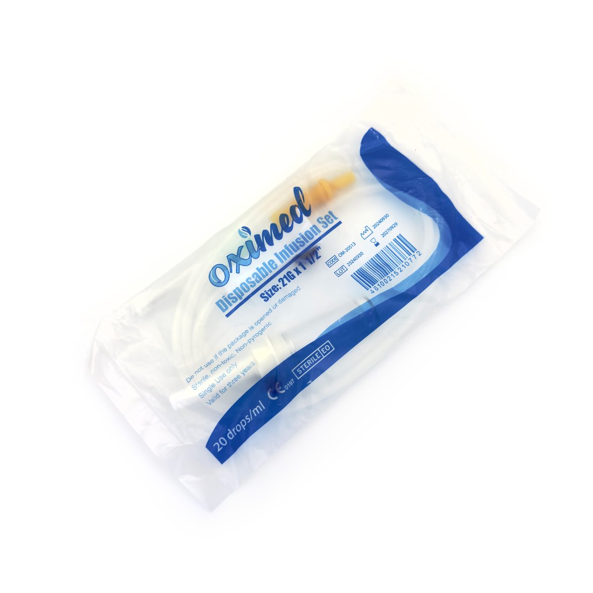 Disposable IV Infusion Set  /Micro Iv set -20 Drops/ml   -21gx11/2” -25 pcs/PKT