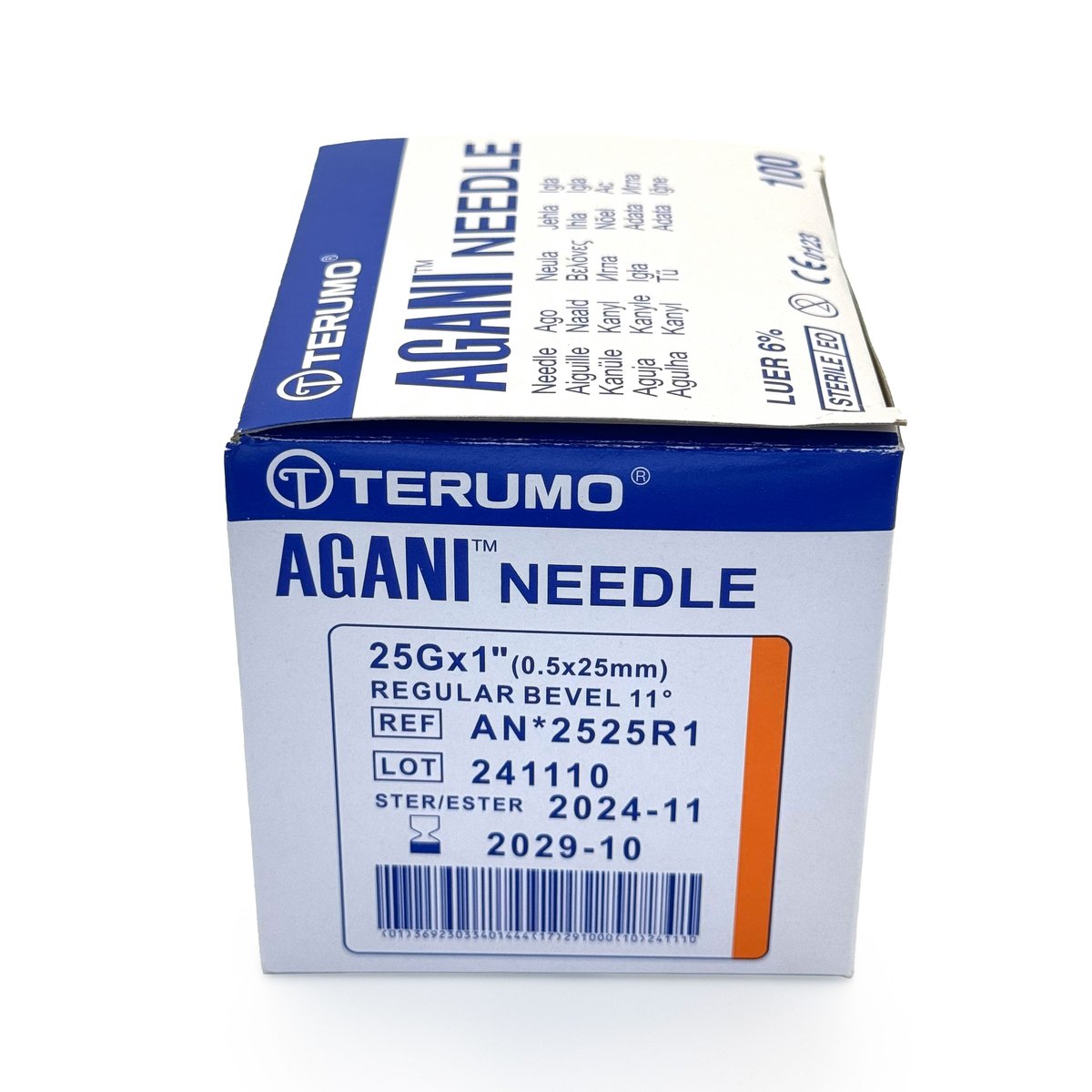 TERUMO Agani Disposable Needle 25GX1”(0.5x25mm)-(100PCS/BOX)