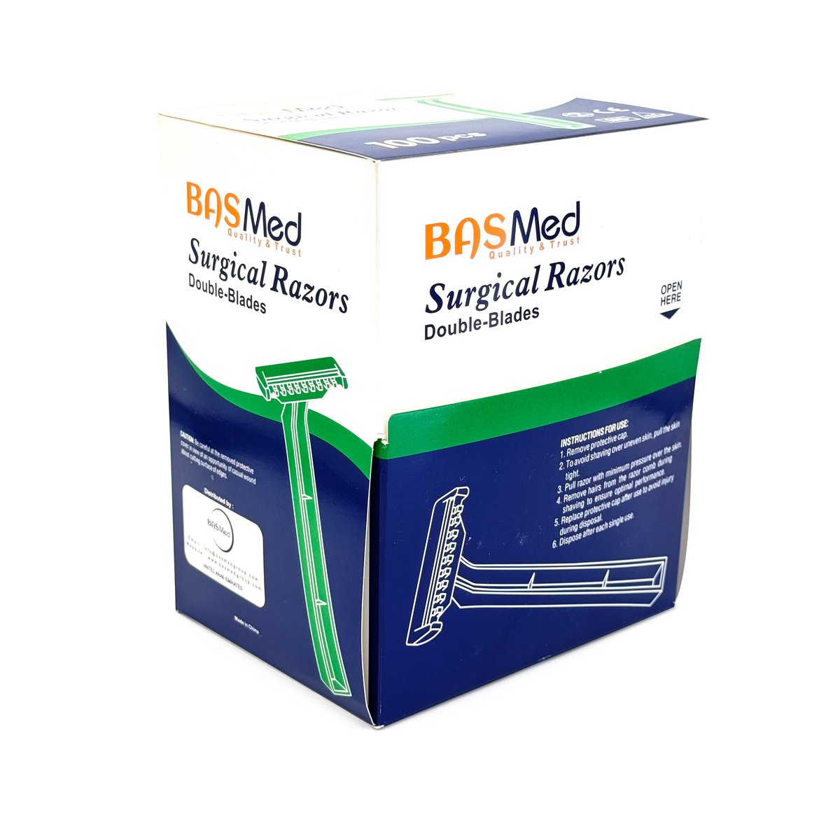 Surgical Razors /Disposable  Medical Razors Green /Shaver twin Blade (100PCS/BOX)